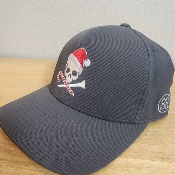 G/FORE Hat Cap Snap Back Mens Gray Skull Candy Cane Golf Santa Christmas - Picture 2 of 7